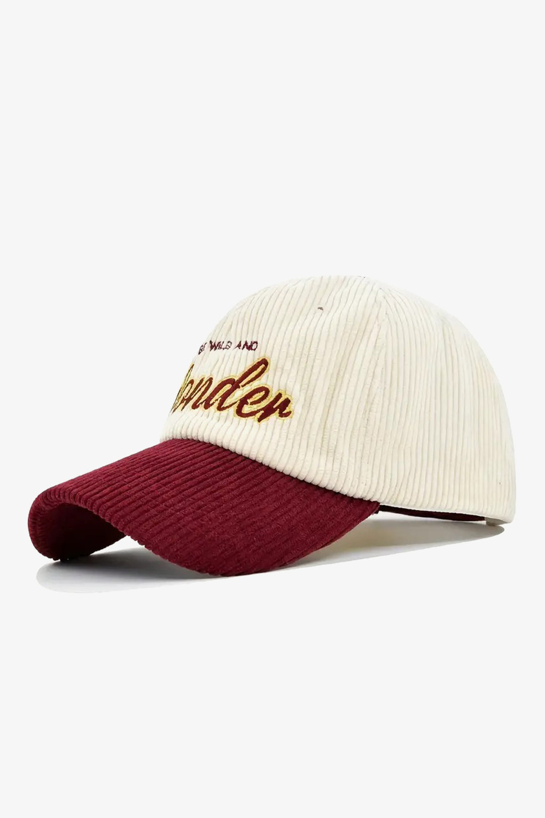 Burgundy Wonder Embroidered Corduroy Cap - S24 - MCP138R