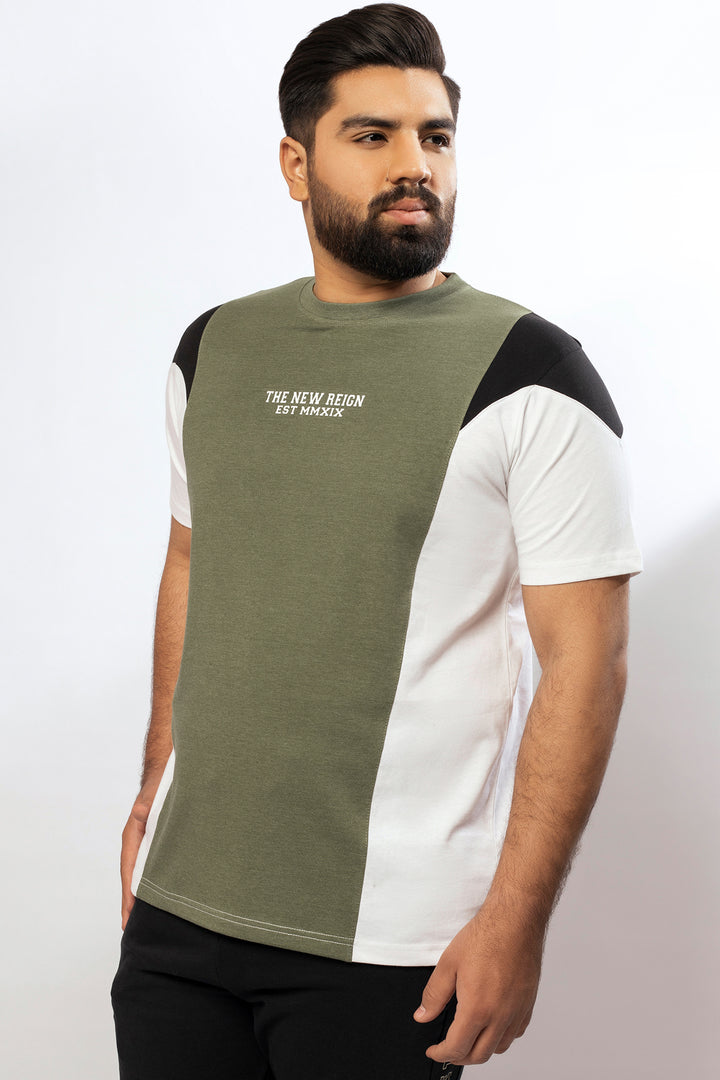 Cypress Green Cut & Sew T-Shirt (Plus size) - A24 - MT0333P