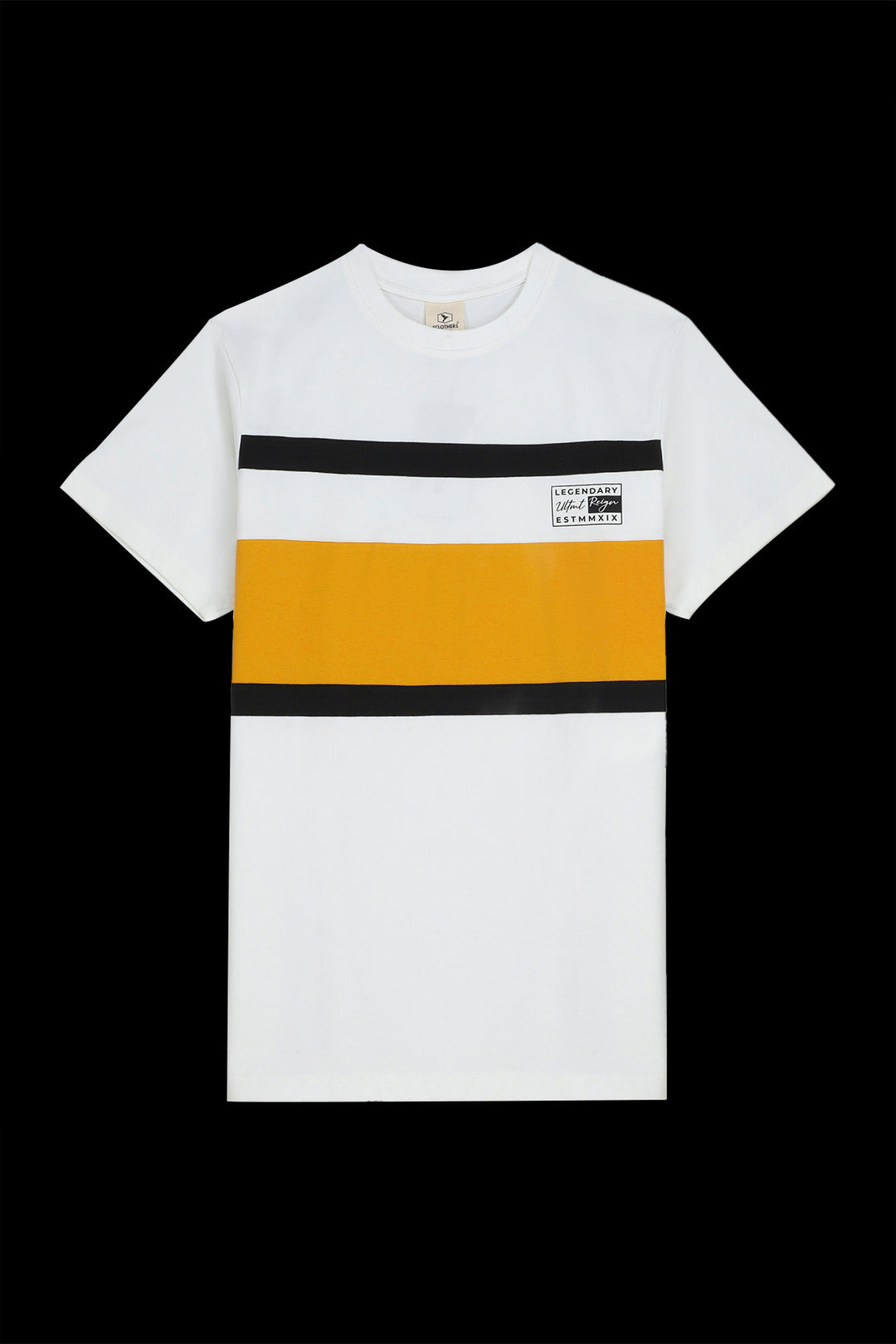 Legendary White & Yellow Color Block T-Shirt (Plus Size) - S23 - MT0304P