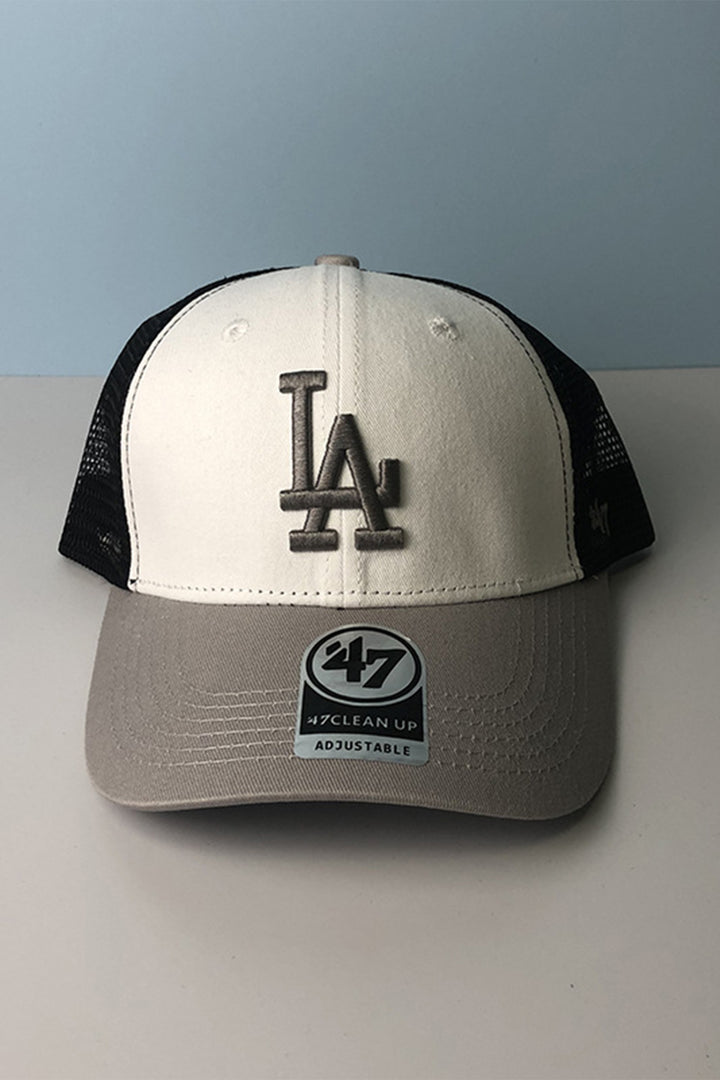 Grey & White LA Embroidered Mesh Cap - S24 - MCP144R