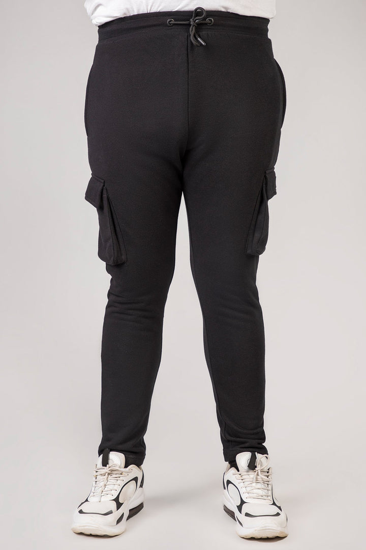 Black Cargo Pocket Trousers (Plus Size) - S24 - MTR104P