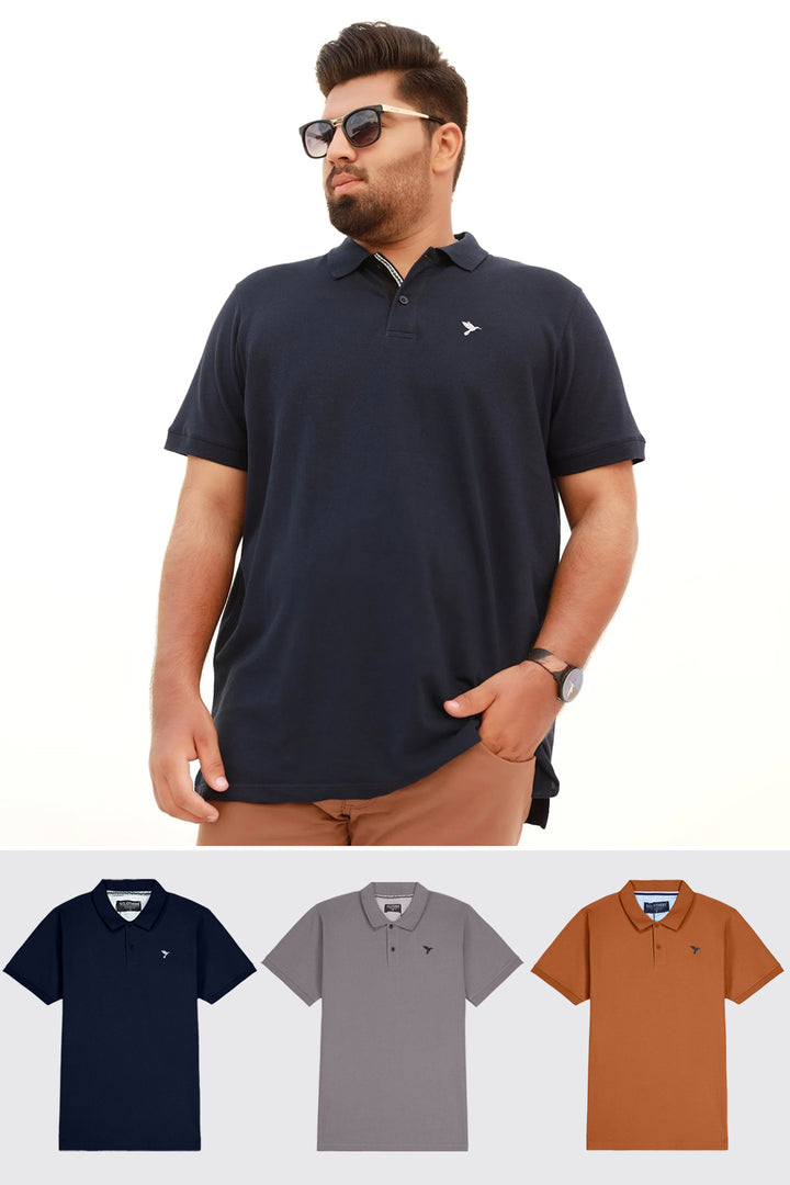 Pack of 3 Polo Shirts (Plus Size) - S24 -  MP0405P