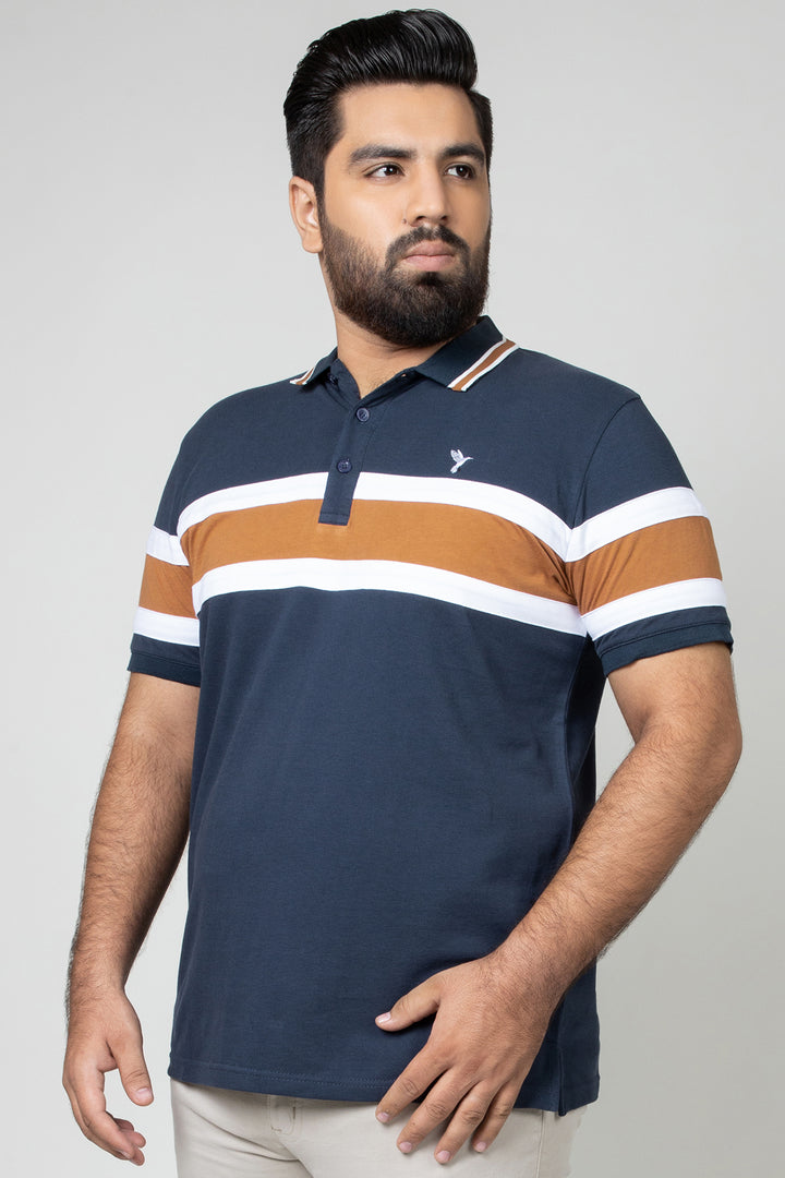 Blueberry & Cinnamon Yarn Dyed Polo Shirt (Plus size) - S24 - MP0272P