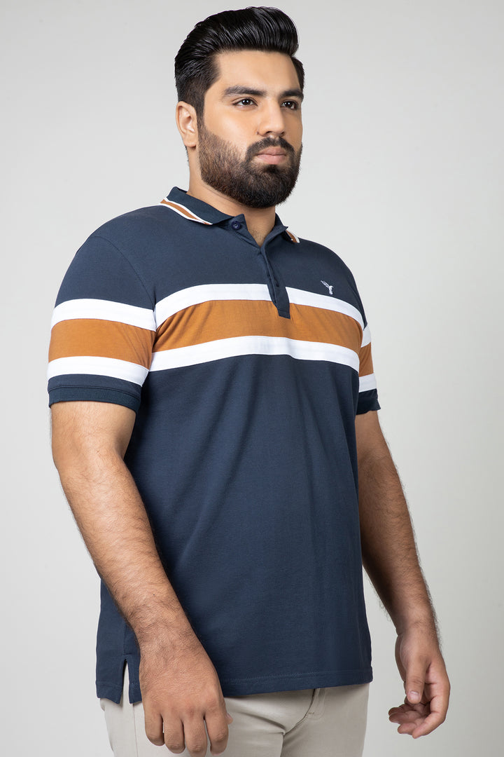 Blueberry & Cinnamon Yarn Dyed Polo Shirt (Plus size) - S24 - MP0272P