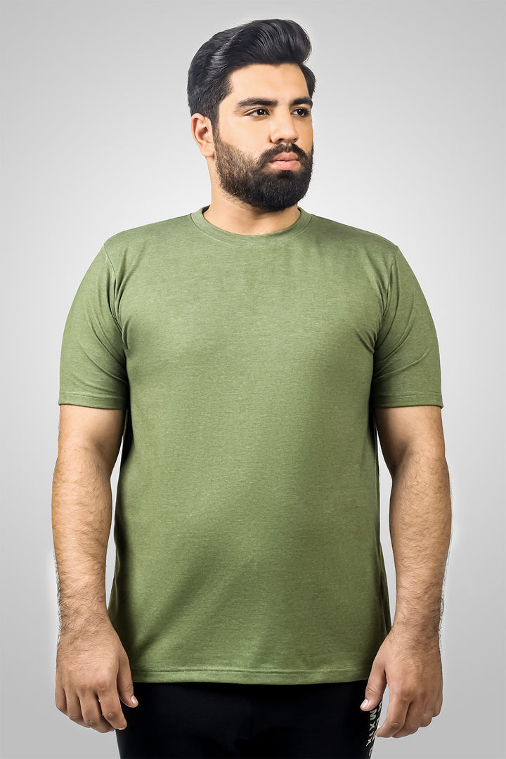 Basic Green Melange T-Shirt (Plus size) - S24 - MT0354P