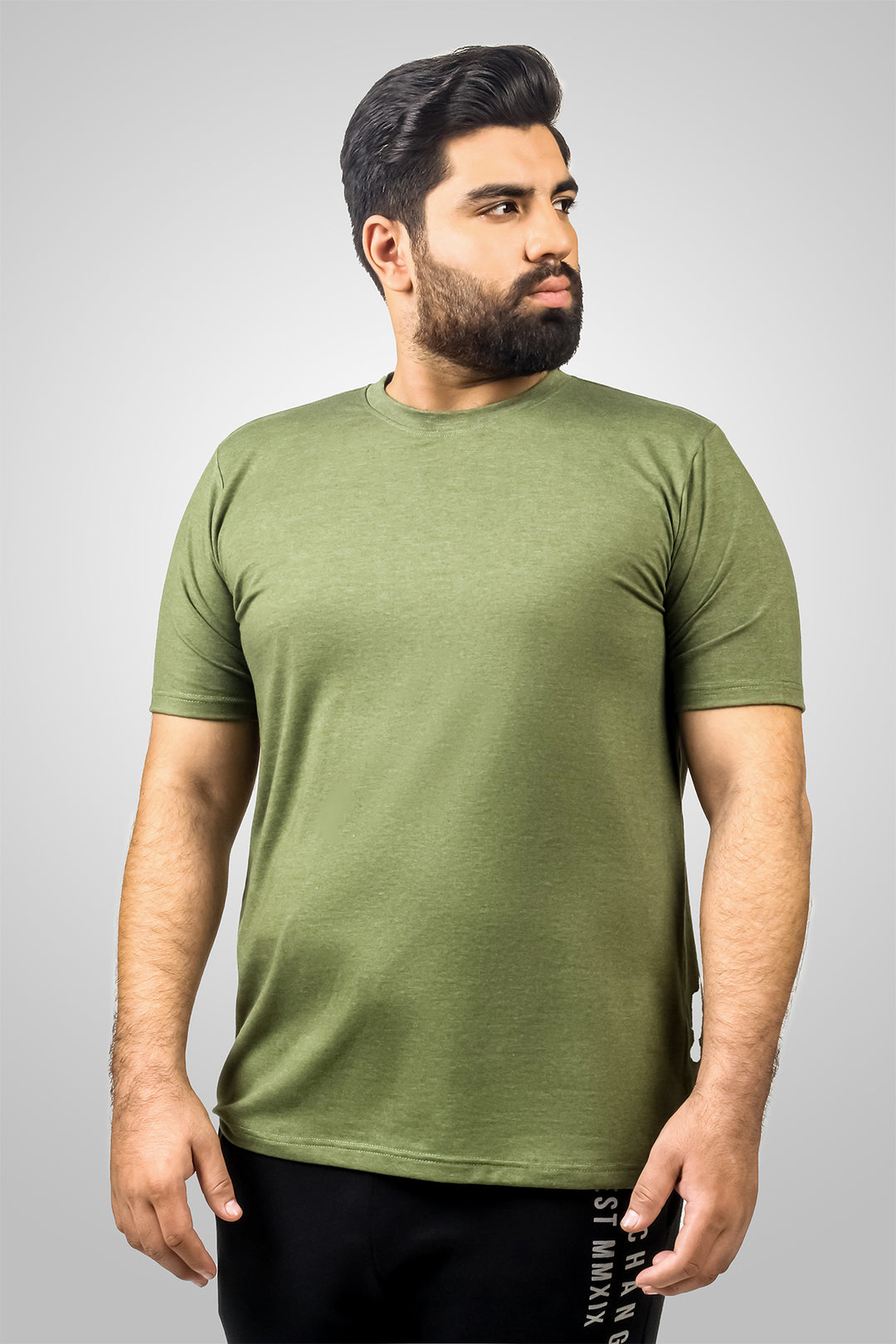 Basic Green Melange T-Shirt (Plus size) - S24 - MT0354P