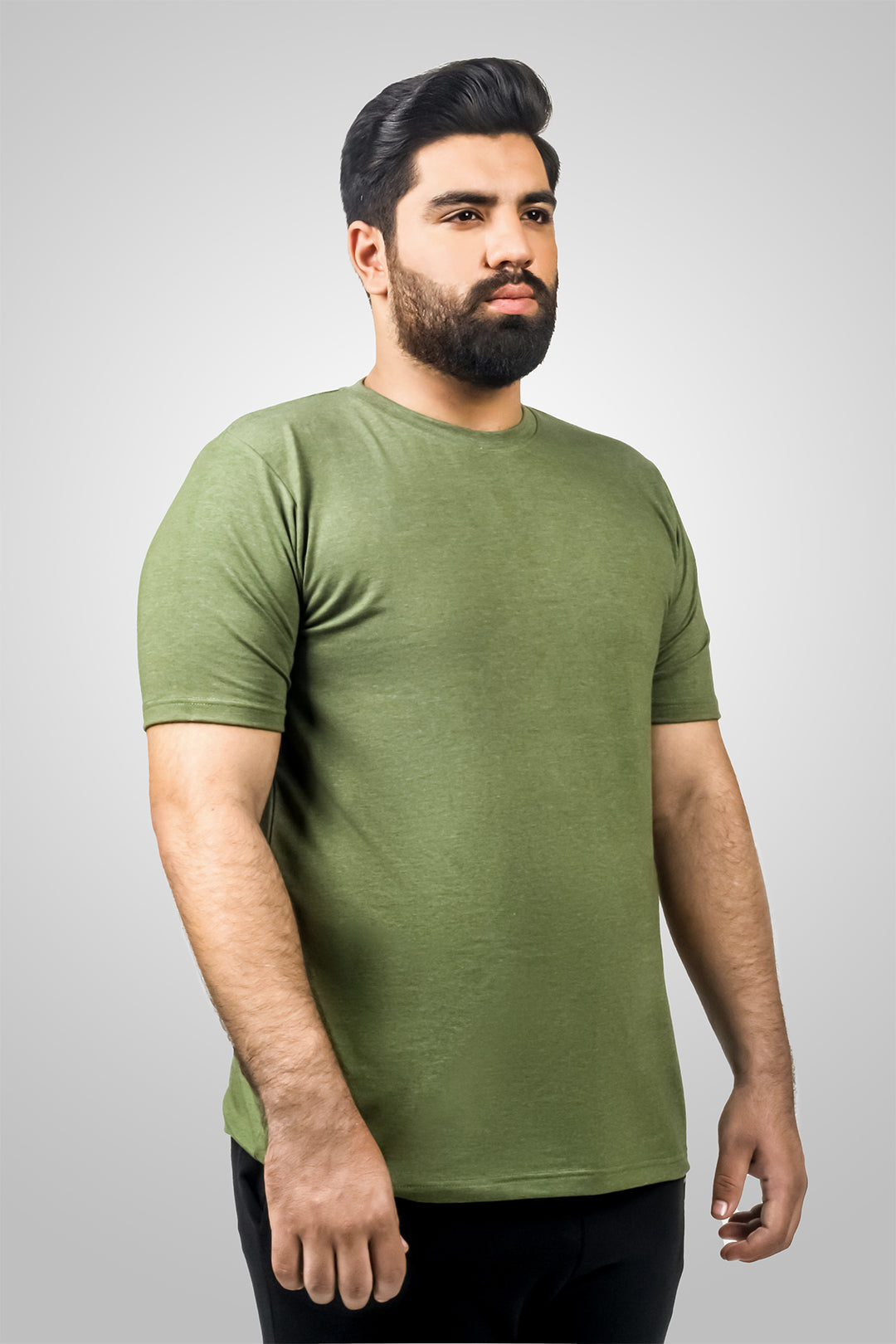 Basic Green Melange T-Shirt (Plus size) - S24 - MT0354P