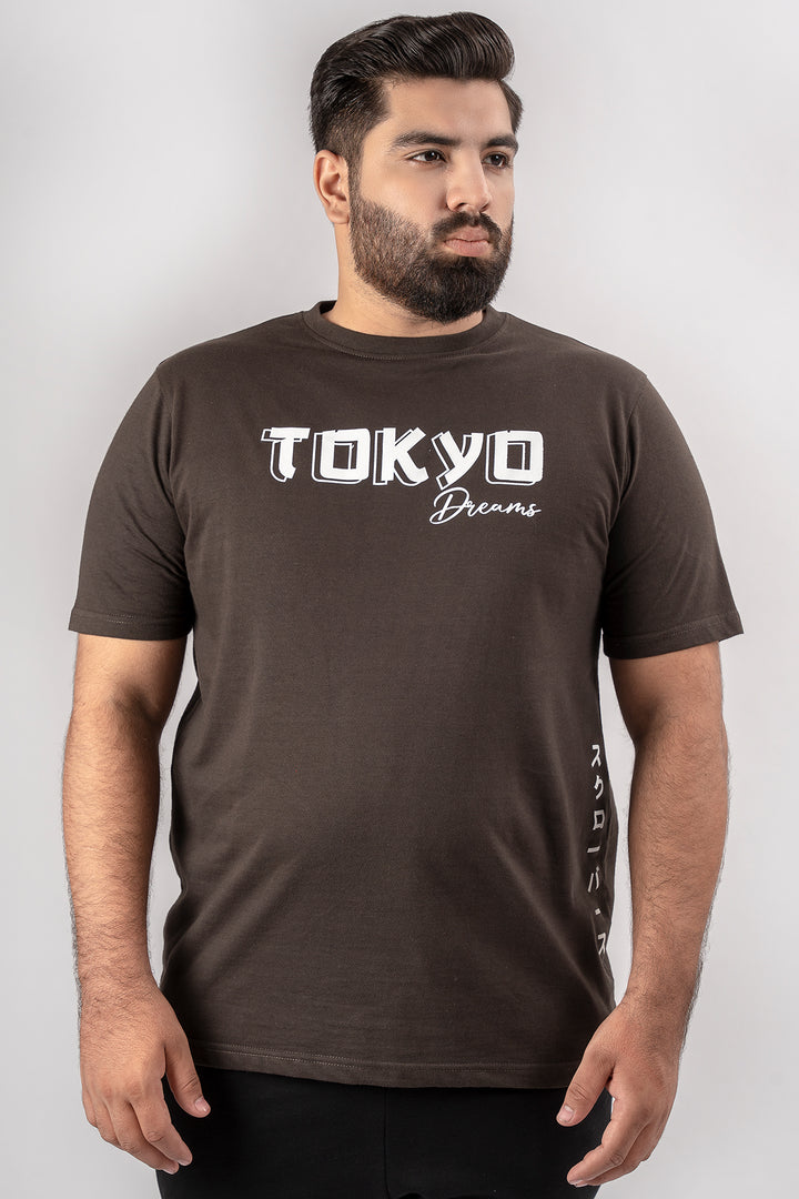 Black Loose Fit Tokyo Graphic T-Shirt (Plus Size) - S24 - MT0344P