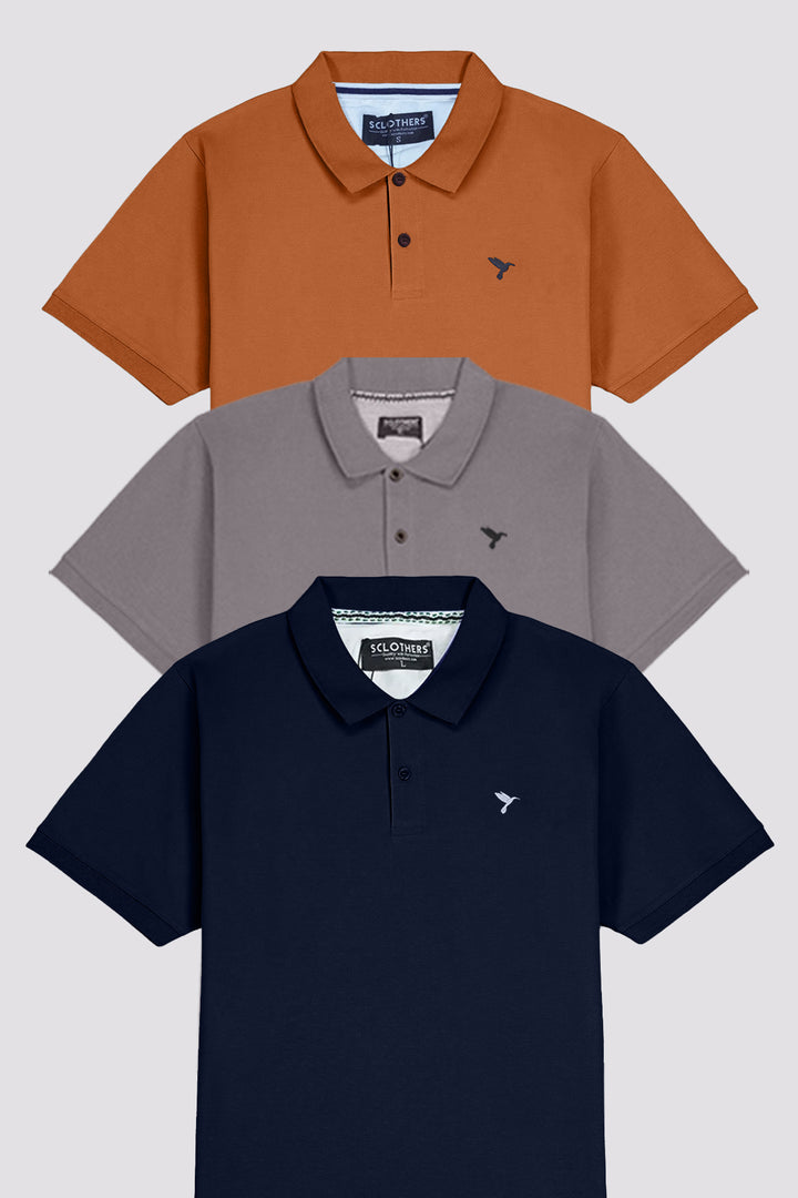 Pack of 3 Polo Shirts (Plus Size) - S24 -  MP0405P