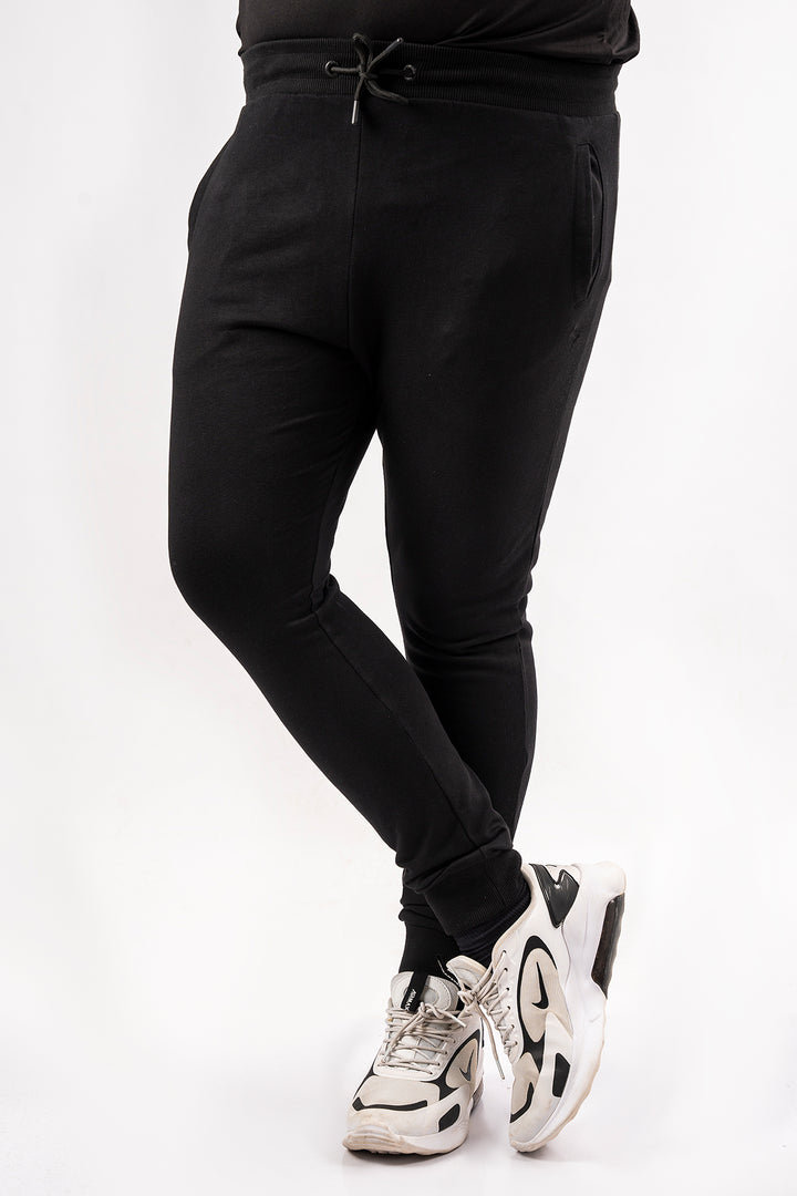 Black Embroidered Jog Pants (Plus Size) - S24 - MTR113P