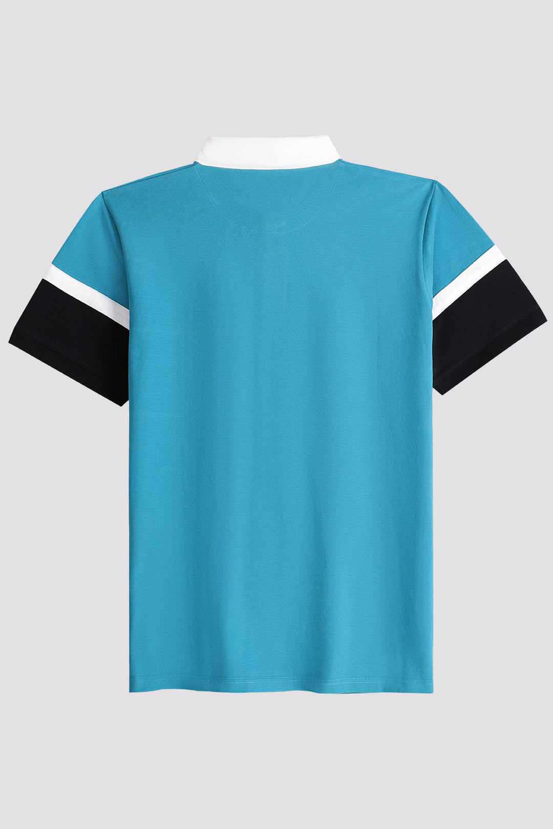 Teal Rugby Collar Cut & Sew Polo Shirt - S24 - MP0275R