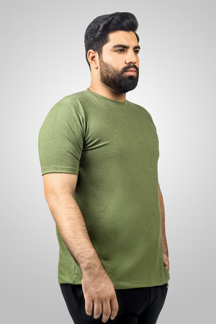 Basic Green Melange T-Shirt (Plus size) - S24 - MT0354P