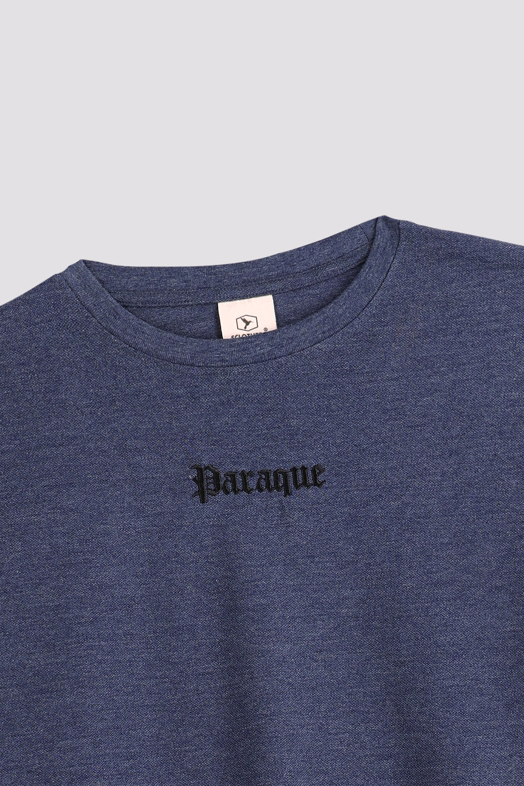 Navy Blue Pique Fabric Embroidery T-Shirt - S24 - MT0355R