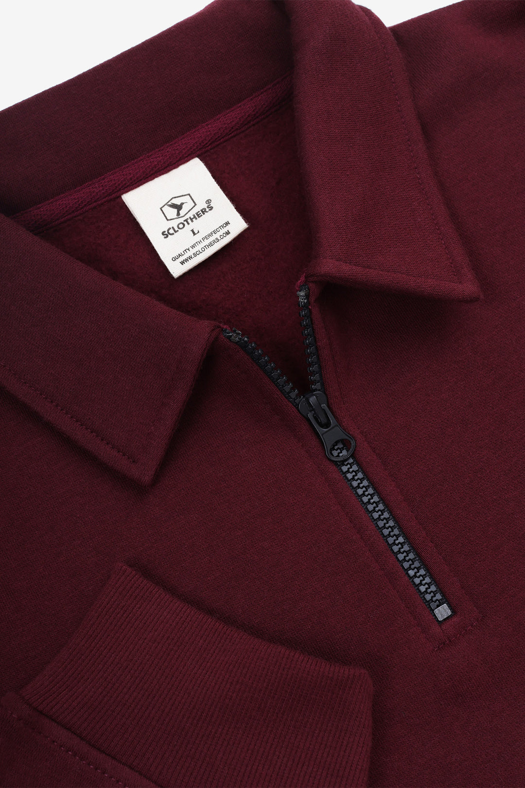 Burgundy Quarter Zip Sweatshirt - S24 - MSW097R