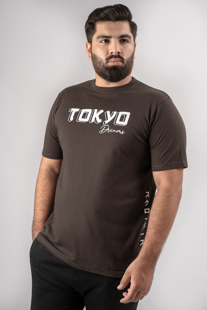 Black Loose Fit Tokyo Graphic T-Shirt (Plus Size) - S24 - MT0344P