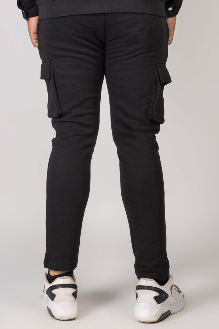 Black Cargo Pocket Trousers (Plus Size) - S24 - MTR104P