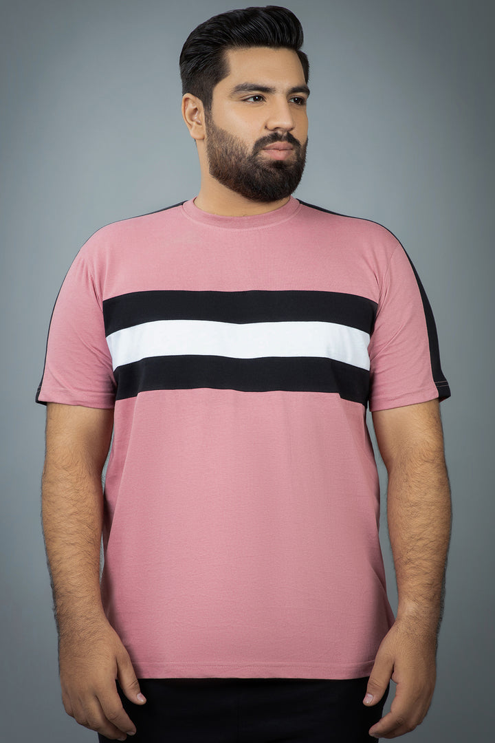 Dusty Rose Color Block T-Shirt (Plus size) - S24 - MT0348P