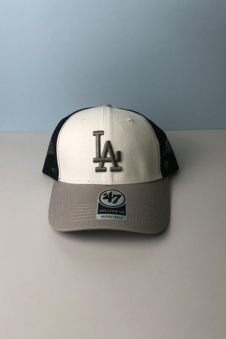 Grey & White LA Embroidered Mesh Cap - S24 - MCP144R