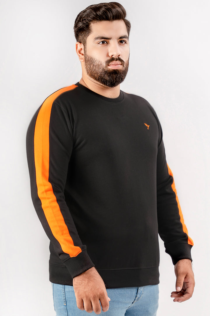 Black Cut & Sew Sweatshirt (Plus Size) - S24 - MSW088P