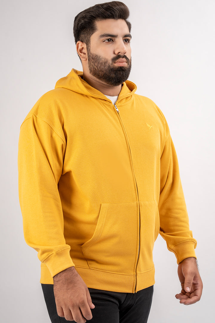 Mineral Yellow Relaxed Fit  Zip Through hoodie (Plus Size) - S24 - UH0019P