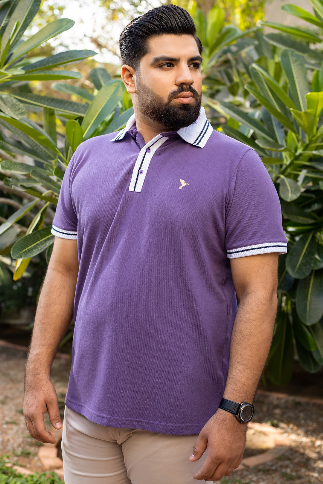 Logan Berry Yarn Dyed Polo Shirt (Plus size) - A24 - MP0267P