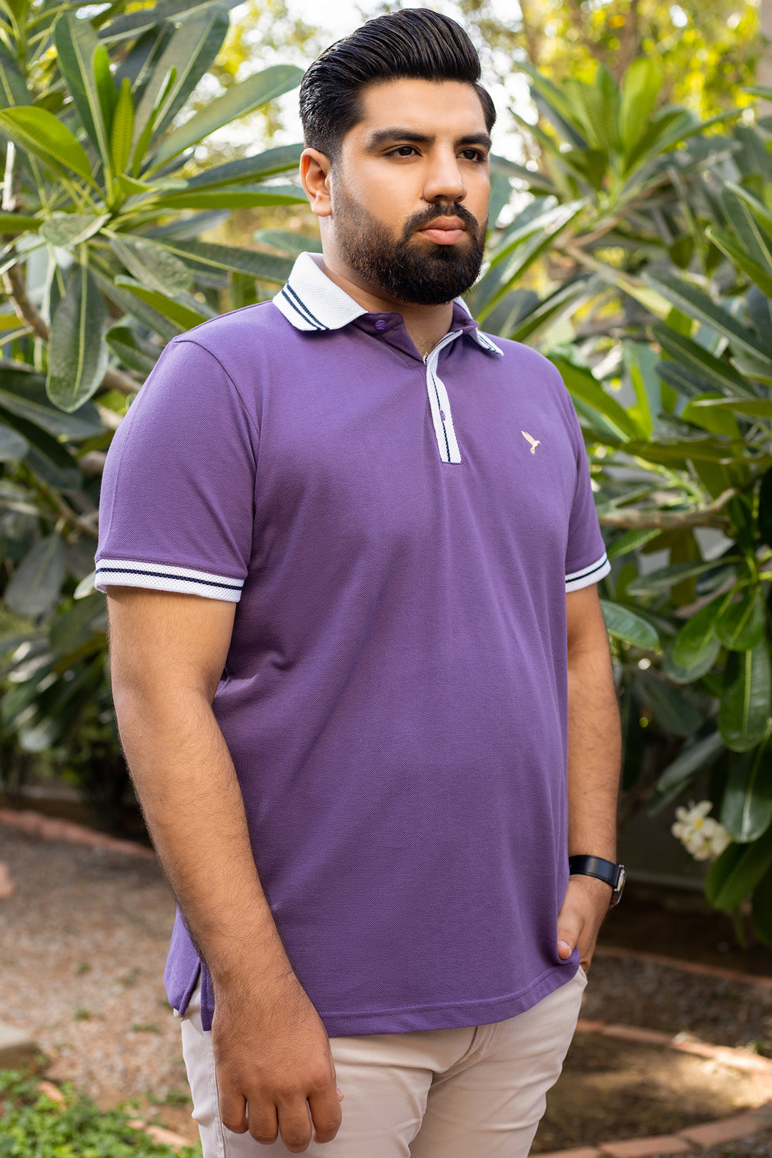 Logan Berry Yarn Dyed Polo Shirt (Plus size) - A24 - MP0267P