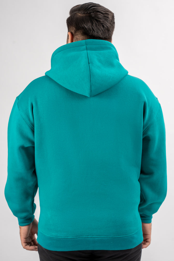 Teal Relaxed Fit Zip Through hoodie (Plus Size) - S24 - UH0018P