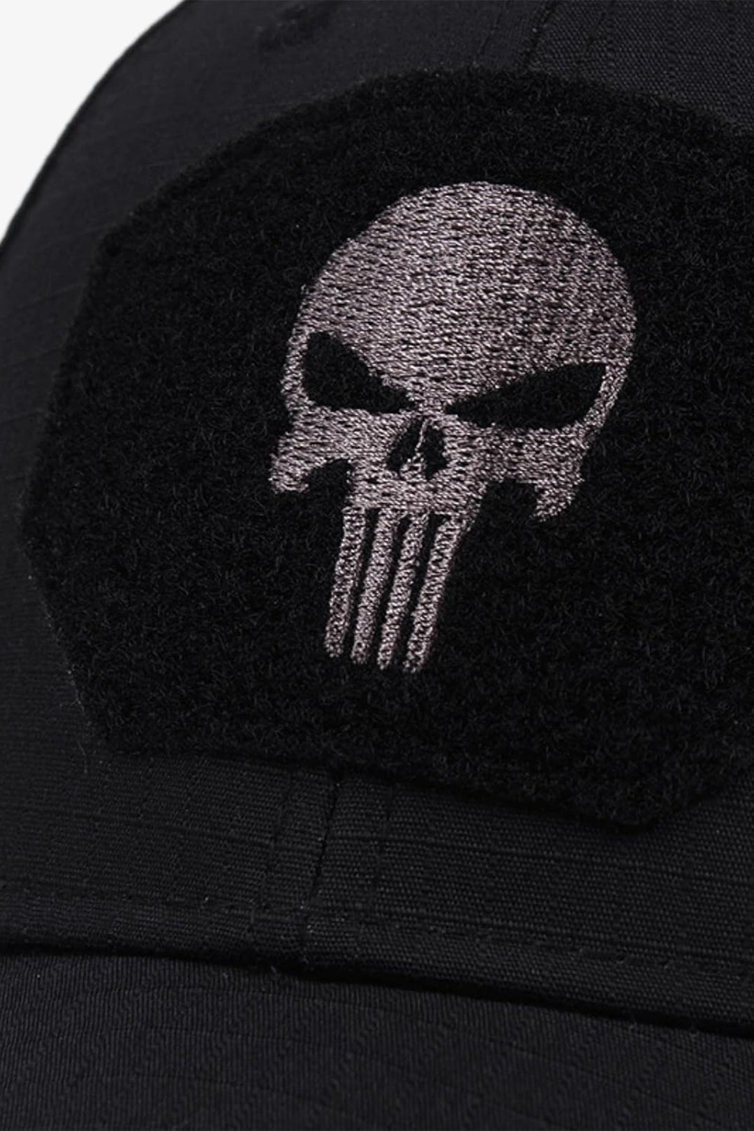 Black Punisher Skull Embroidered Mesh Cap - S24 - MCP141R