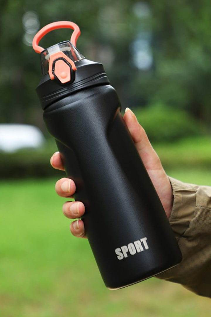 Black Stainless Steel Insulated Sports Bottle - S24 - BT0005R