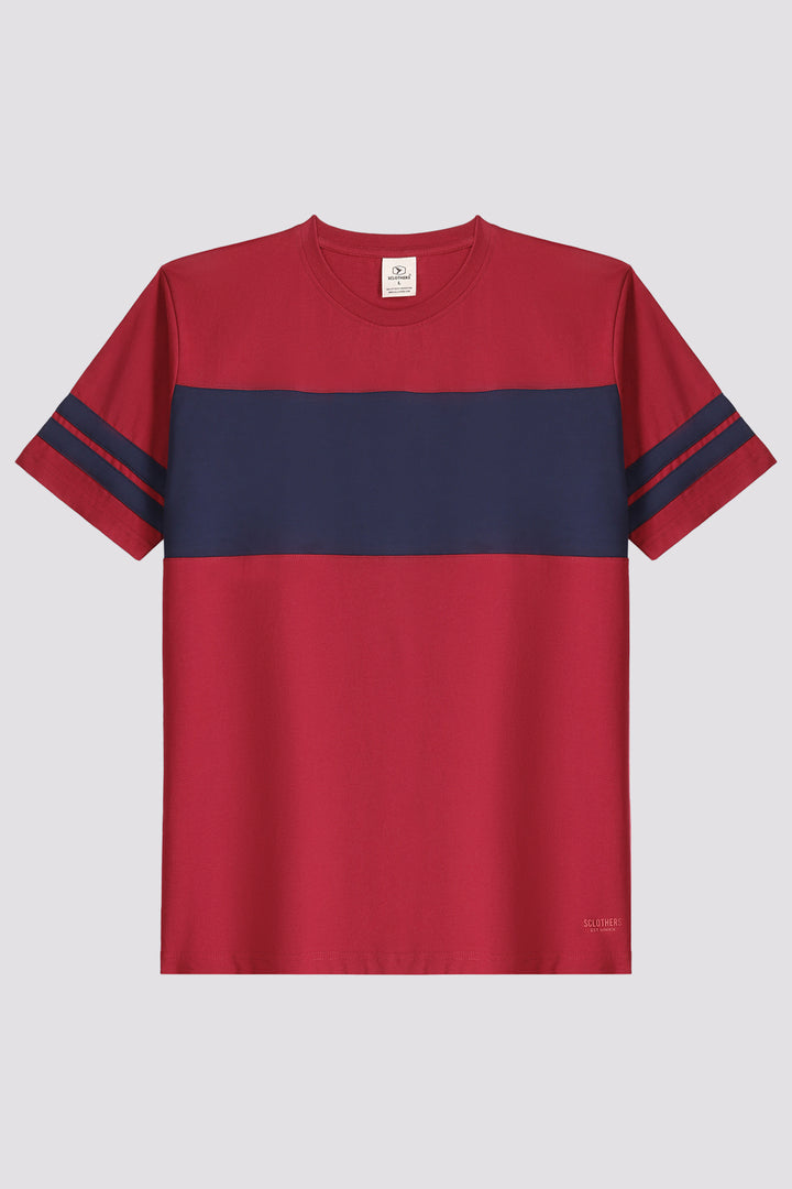 Maroon Cut & Sew T-Shirt - A24 - MT0331R