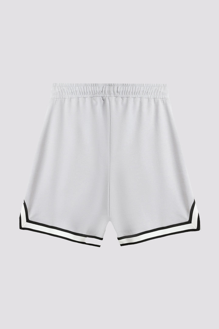 Grey Brooklyn Contrast Trim Shorts - A24 - MSH054R