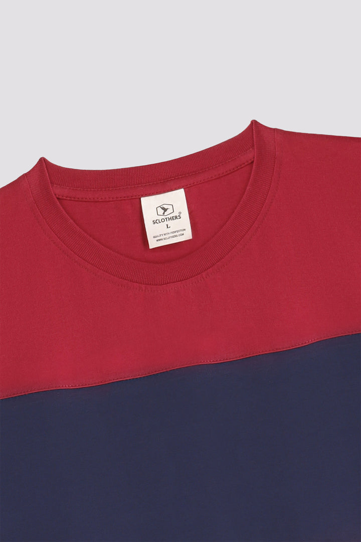 Maroon Cut & Sew T-Shirt - A24 - MT0331R