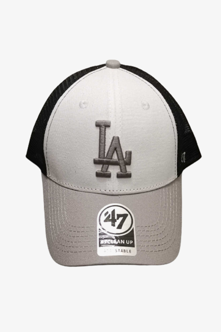 Grey & White LA Embroidered Mesh Cap - S24 - MCP144R