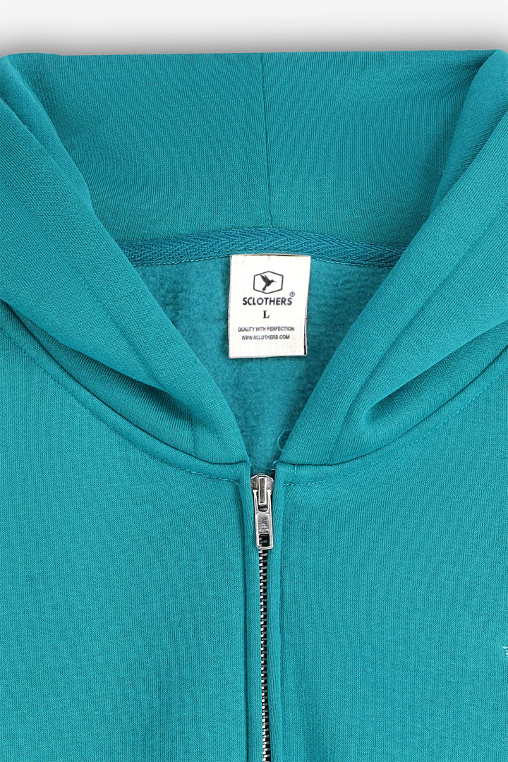 Teal Relaxed Fit Zip Through hoodie (Plus Size) - S24 - UH0018P