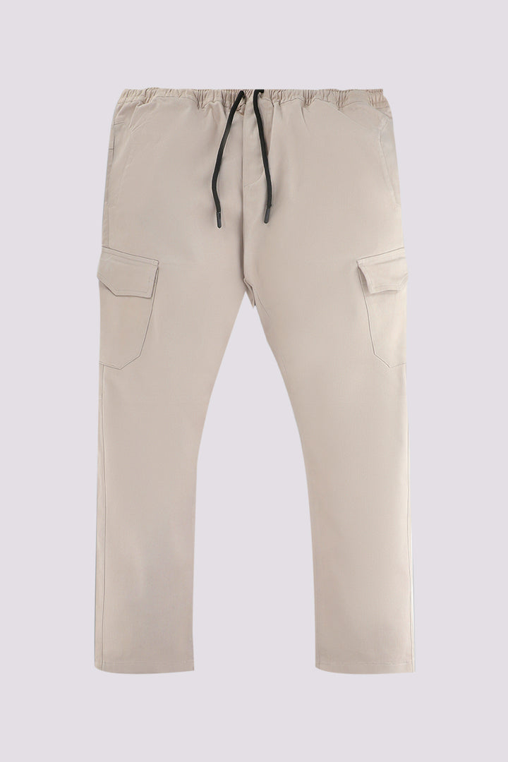 Taupe Chino Pants with Drawstring Closure and Pockets - S24 - MC0022R