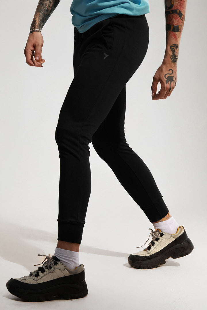 Black Embroidered Jog Pants - S24 - MTR113R