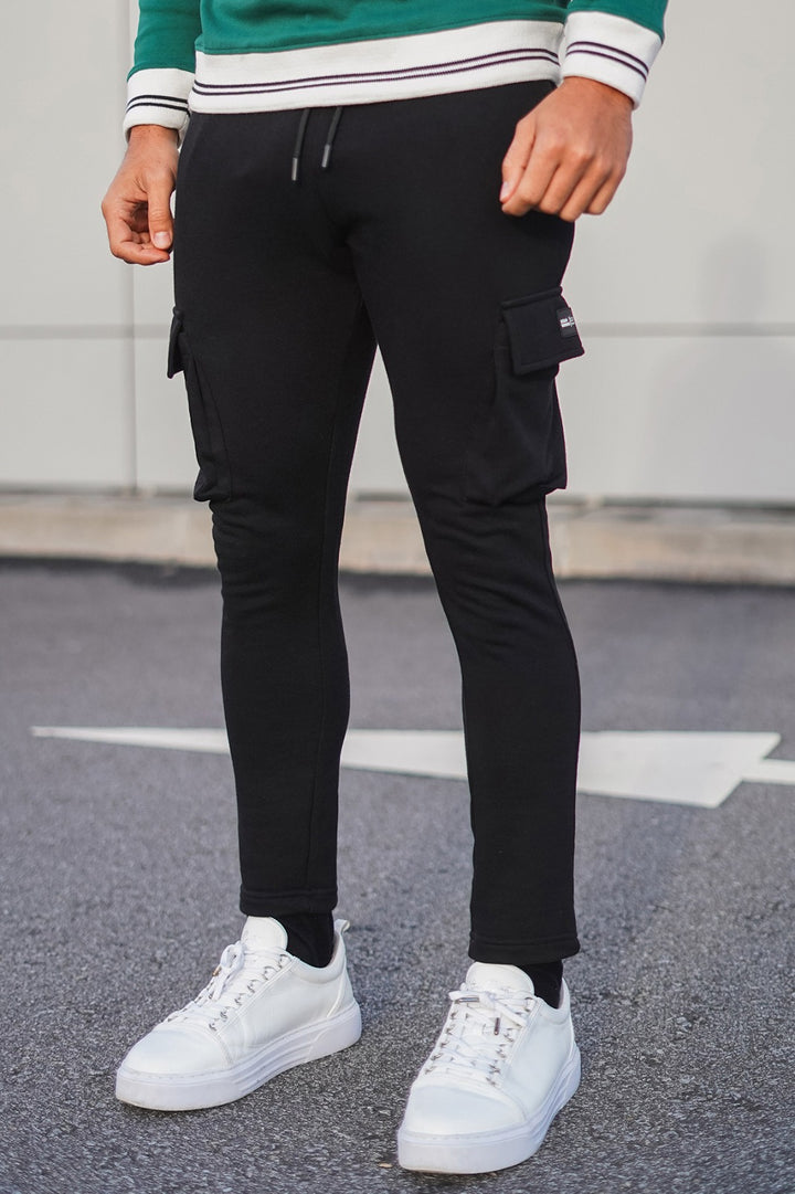 Black Cargo Pocket Trousers - S24 - MTR104R