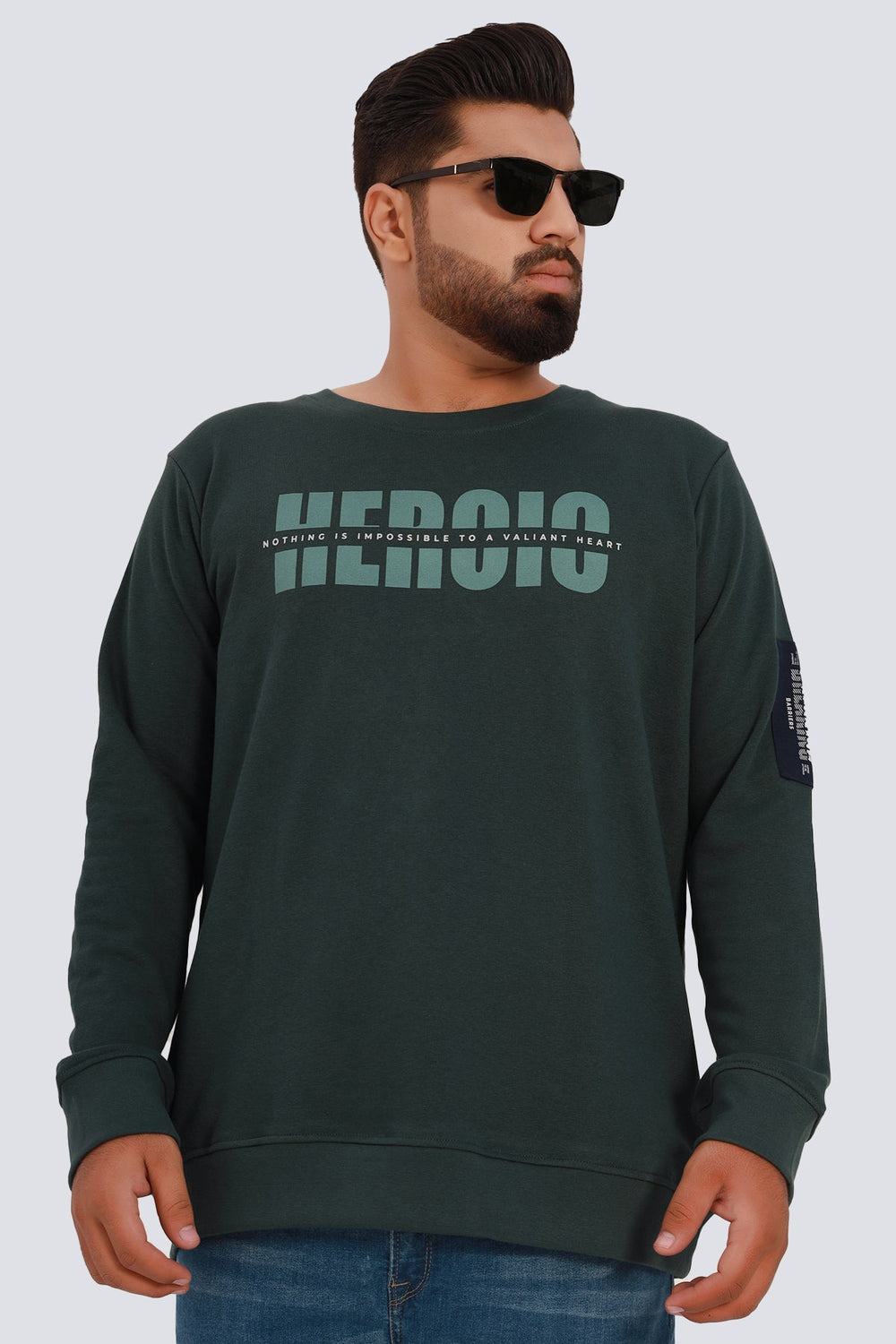 Heroic Teal Sweatshirt Men Plus Size