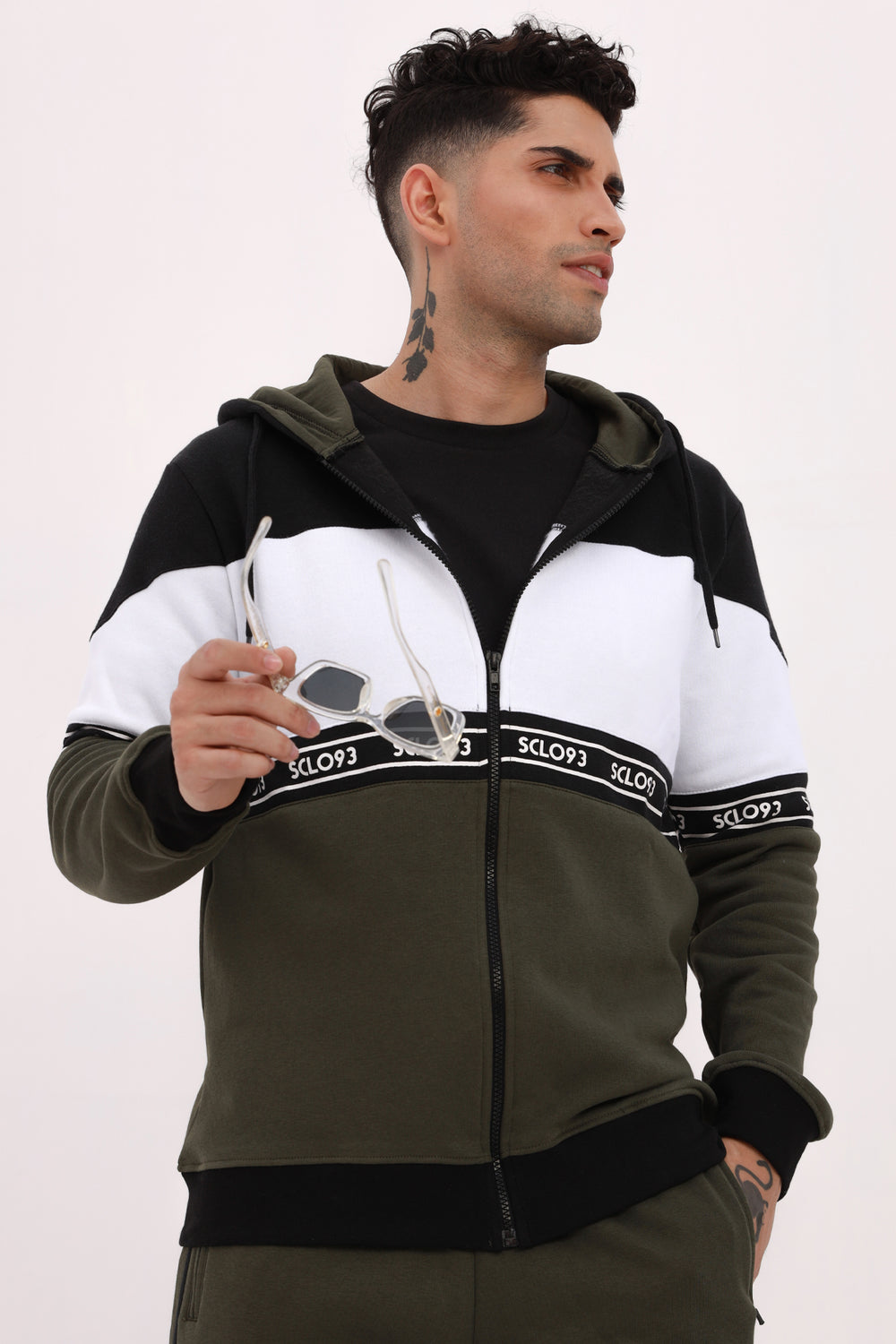 Sclo93 Graphic Zipper Hoodie 