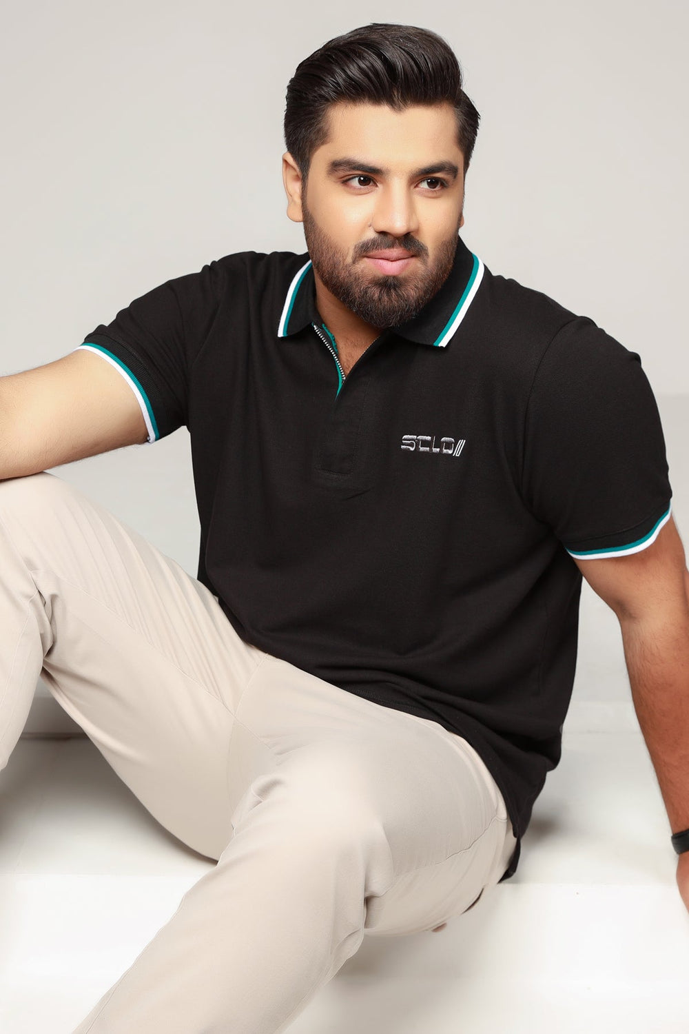 Black Polo Shirt Men Plus Size