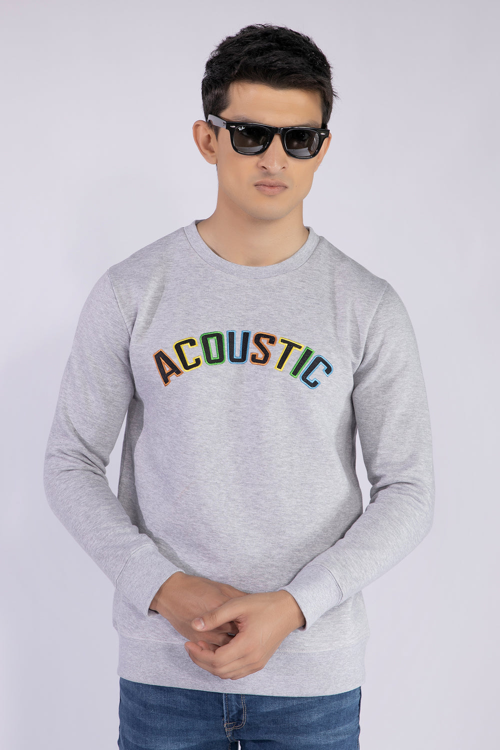 Acoustic Grey Embroidered Sweatshirt