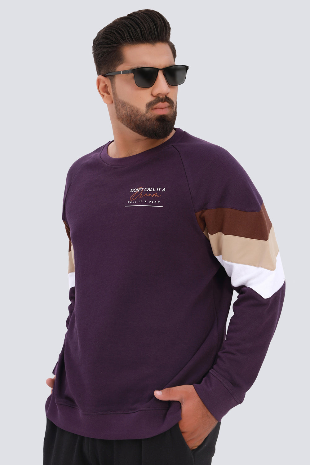 Purple Cordial Paneled Sweatshirt 