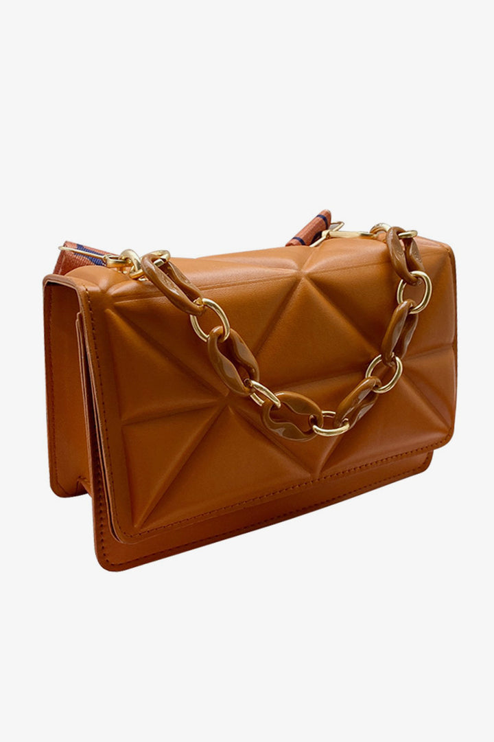 Brown Square Leather Bag - A23 - WHB0049