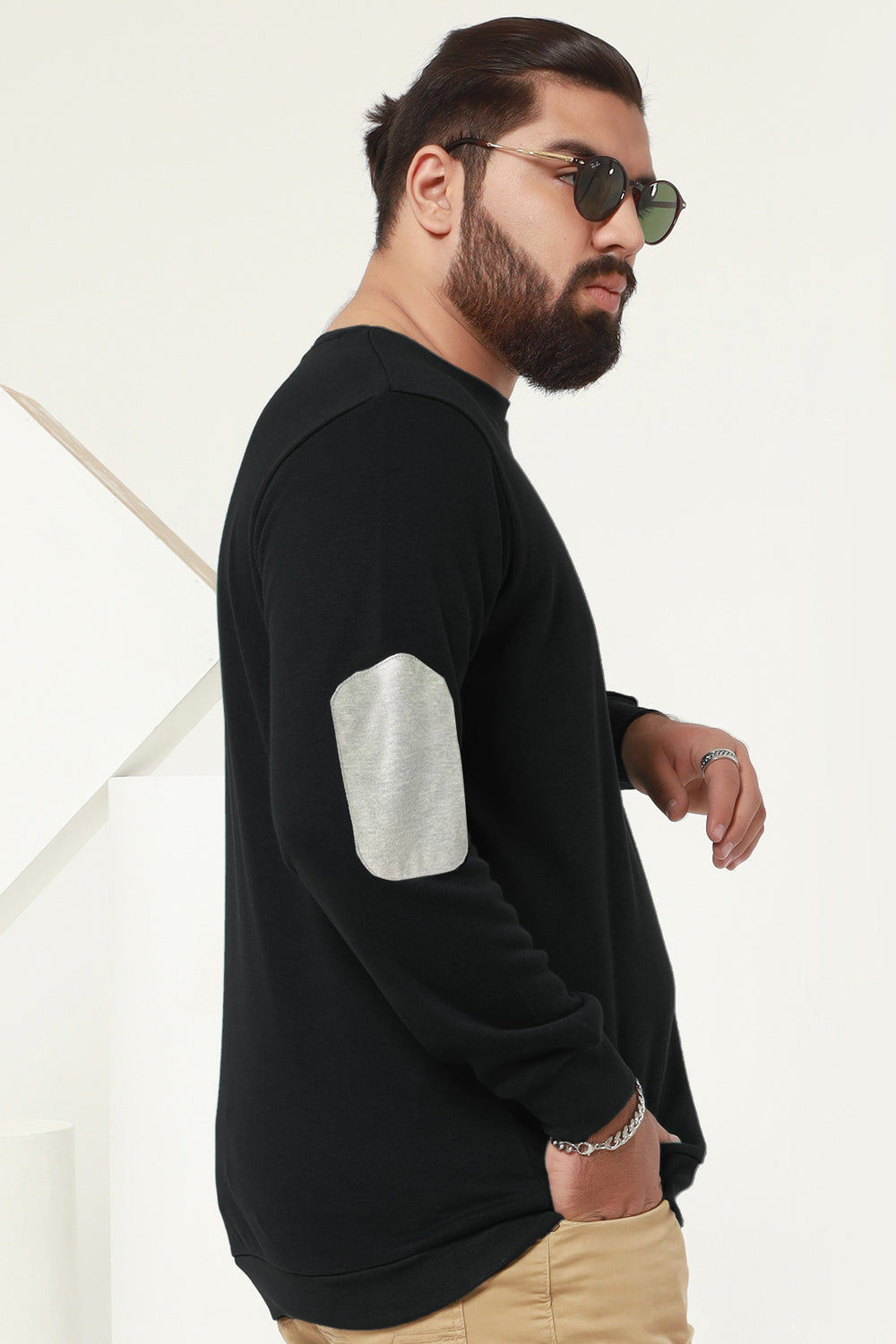 Black Resolute Embroidered Sweatshirt Online in Pakistan