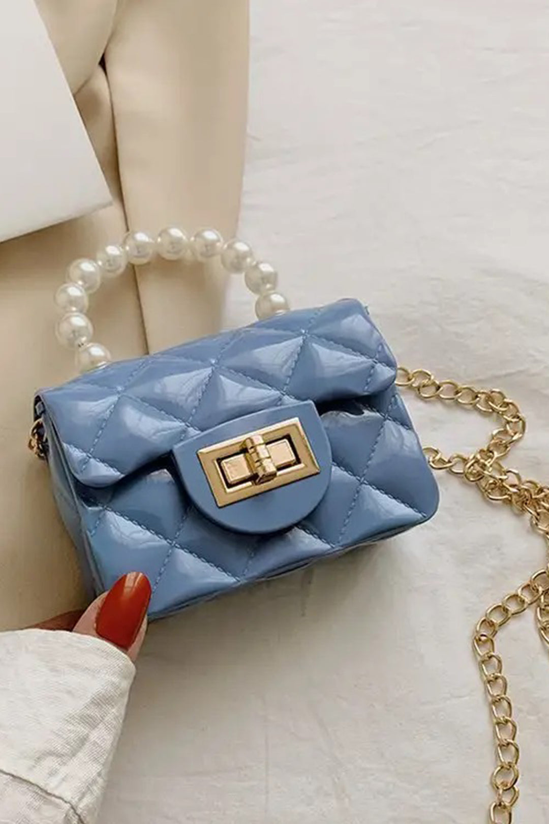 Mini Pearl Blue Bag - A23 - WHB0044