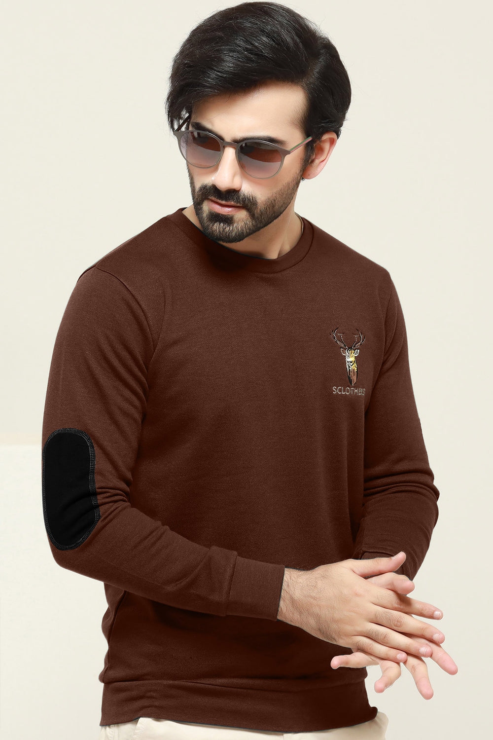 Brown Resolute Embroidered Sweatshirt