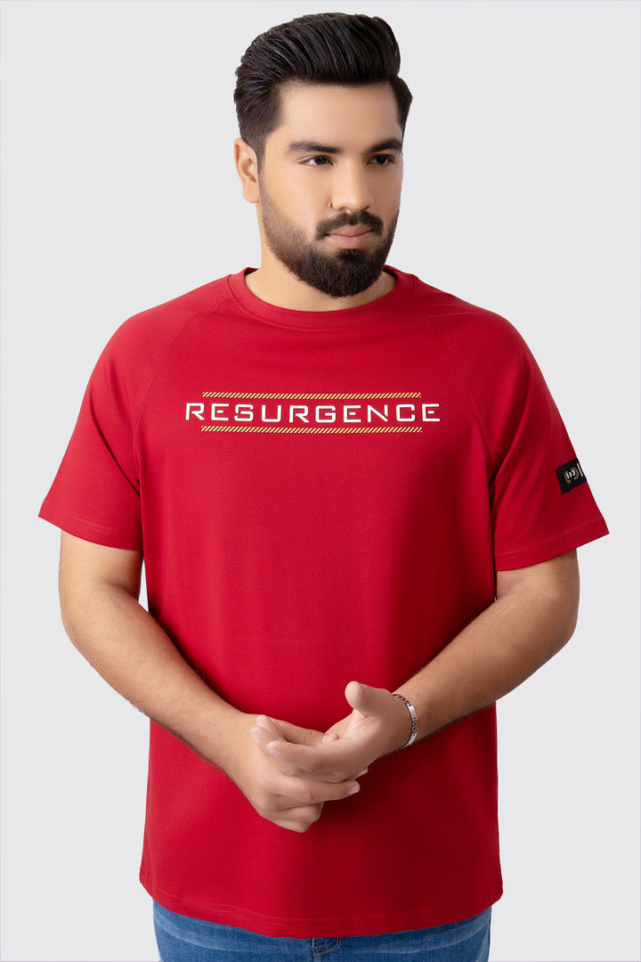 Resurgence Maroon Graphic T-Shirt (Plus Size) - A23 - MT0285P