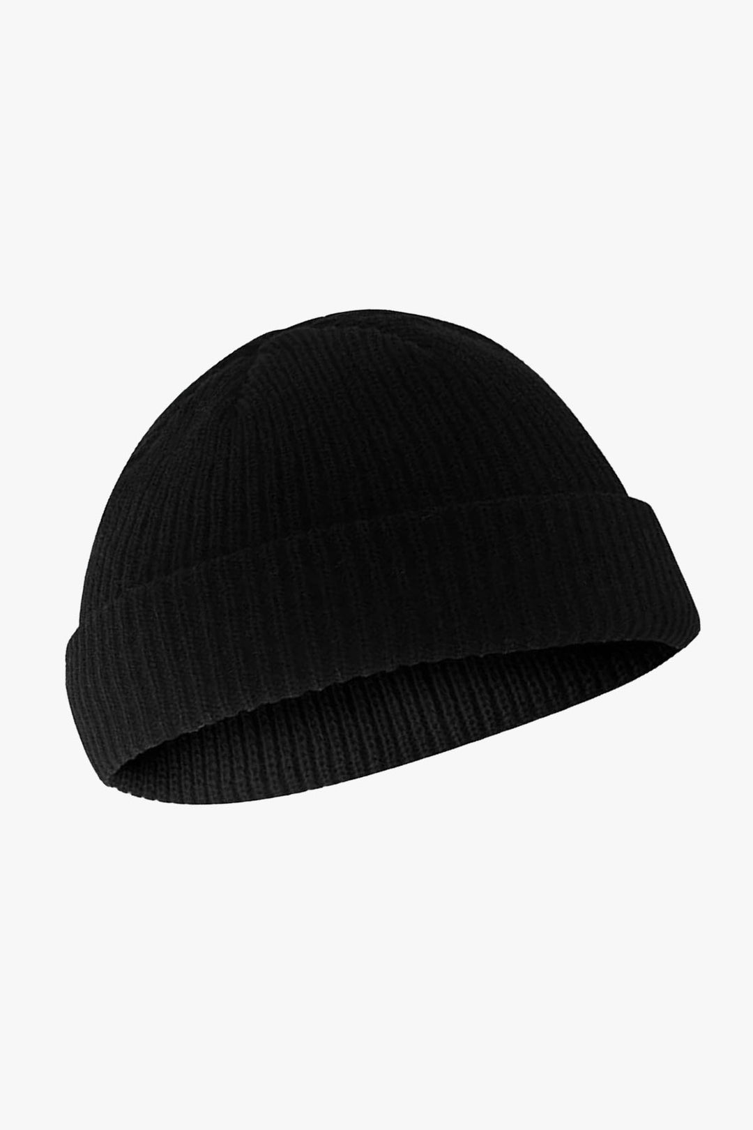 Black Ribbed Knitted Beanie - W22 - UBH0006