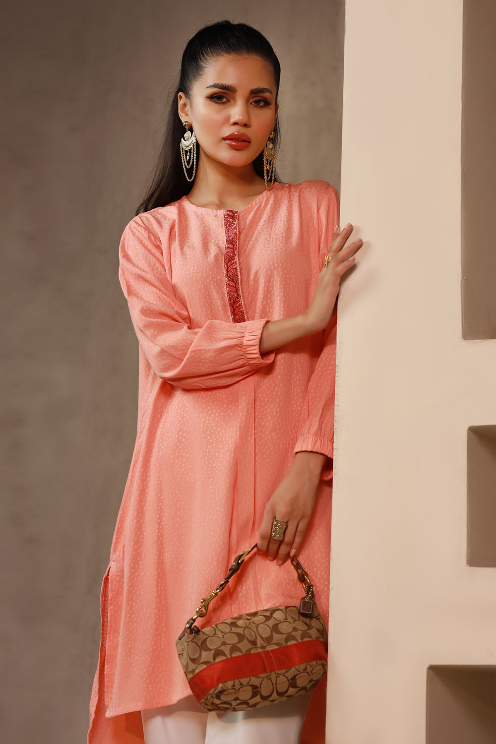 Embroidered Linen Kurti