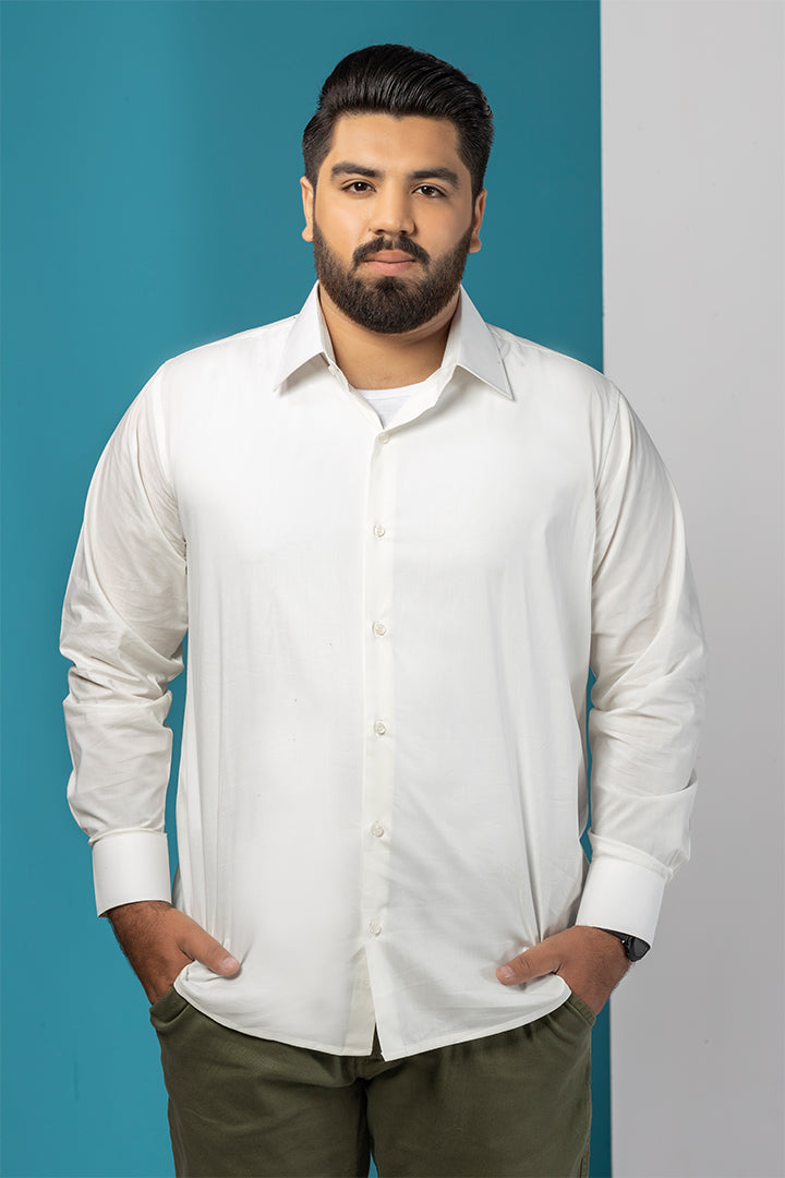 White Formal Shirt Plus Size P22 MS0019P Sclothers